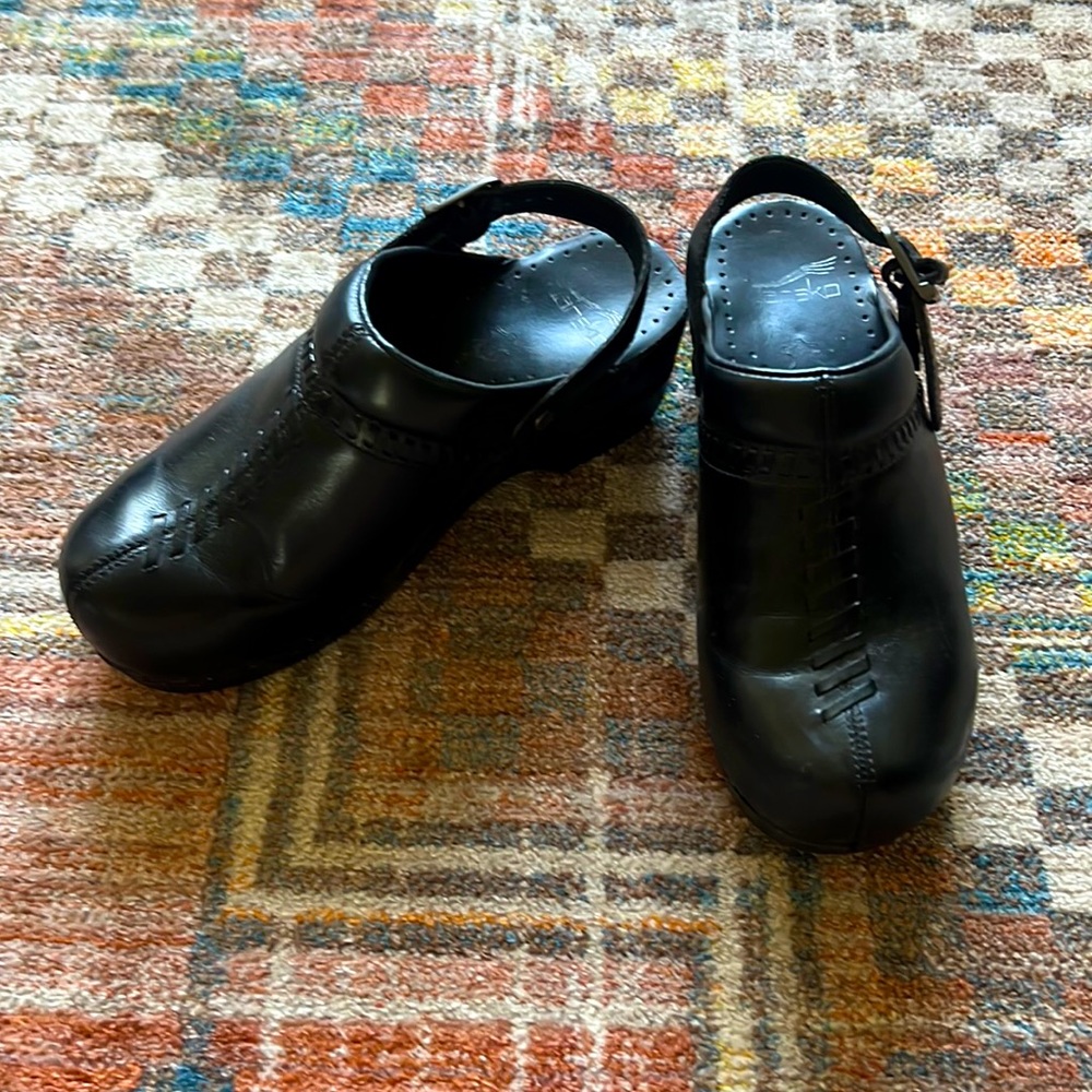 Vintage black clogs